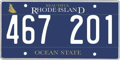 RI license plate 467201