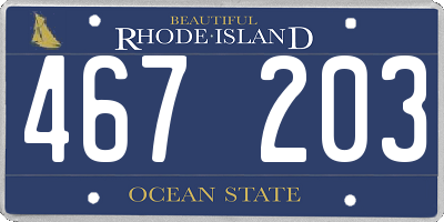 RI license plate 467203