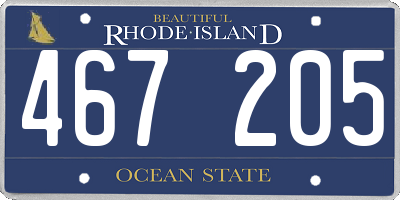 RI license plate 467205