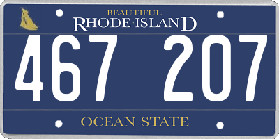 RI license plate 467207