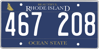 RI license plate 467208