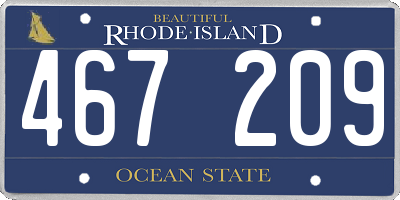 RI license plate 467209