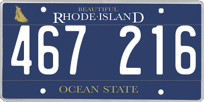RI license plate 467216
