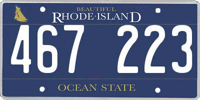 RI license plate 467223