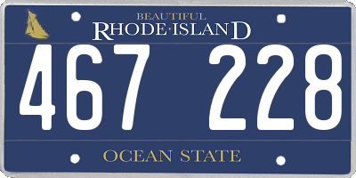 RI license plate 467228