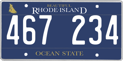 RI license plate 467234