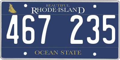 RI license plate 467235