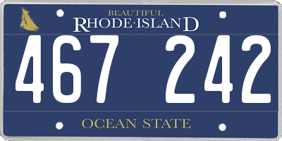 RI license plate 467242