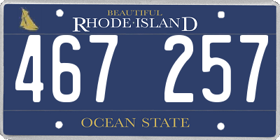 RI license plate 467257