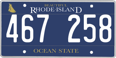 RI license plate 467258