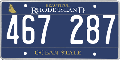 RI license plate 467287