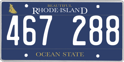 RI license plate 467288