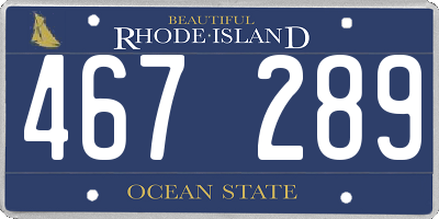 RI license plate 467289