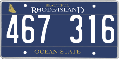 RI license plate 467316