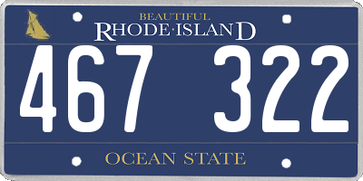 RI license plate 467322