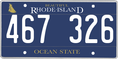 RI license plate 467326