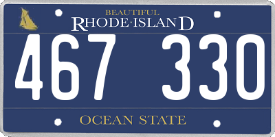 RI license plate 467330