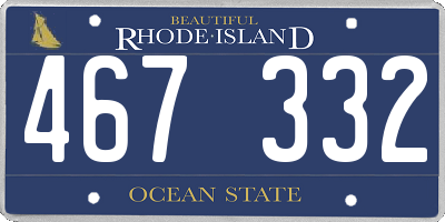 RI license plate 467332