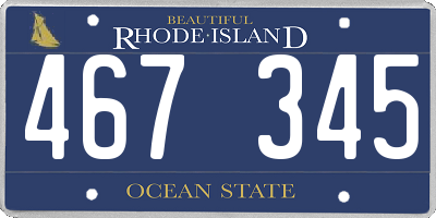RI license plate 467345