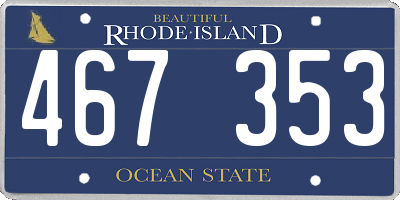 RI license plate 467353