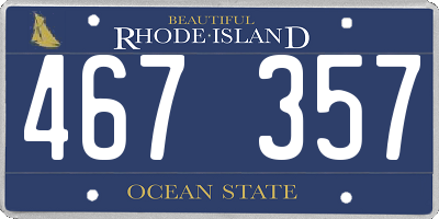 RI license plate 467357