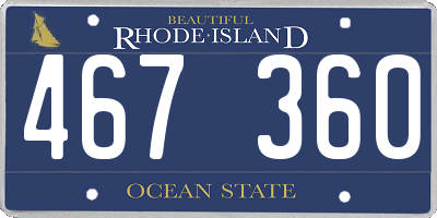 RI license plate 467360