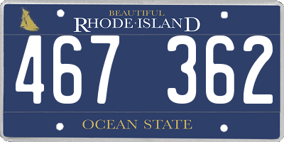 RI license plate 467362