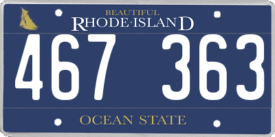 RI license plate 467363