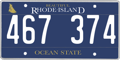 RI license plate 467374