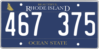 RI license plate 467375