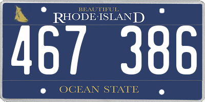 RI license plate 467386