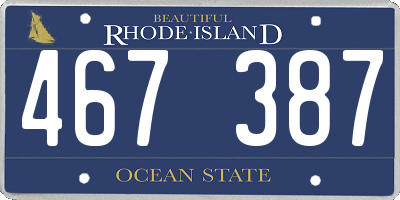 RI license plate 467387