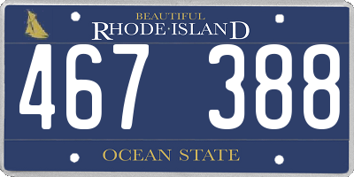 RI license plate 467388