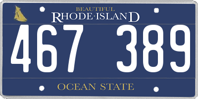 RI license plate 467389