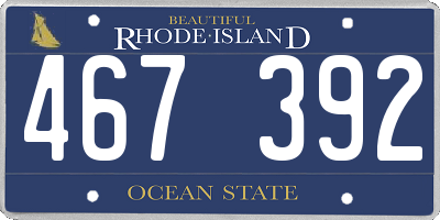 RI license plate 467392