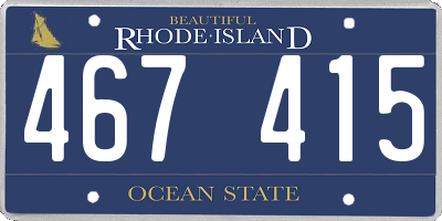 RI license plate 467415