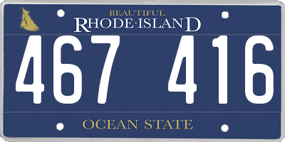 RI license plate 467416