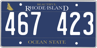 RI license plate 467423