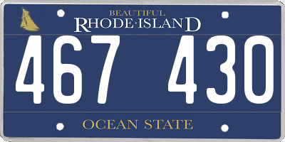 RI license plate 467430