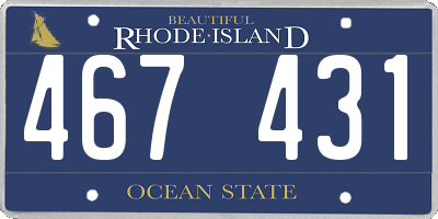 RI license plate 467431
