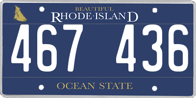 RI license plate 467436