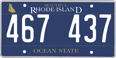 RI license plate 467437