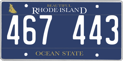 RI license plate 467443