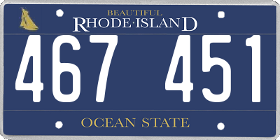 RI license plate 467451