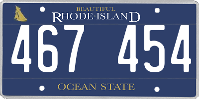RI license plate 467454