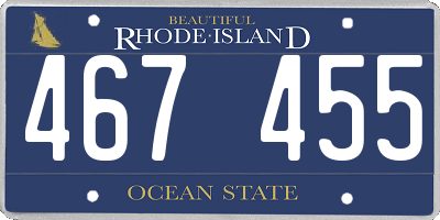 RI license plate 467455