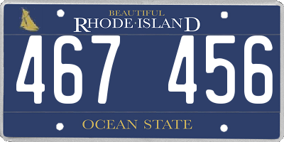 RI license plate 467456