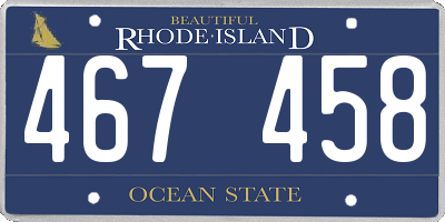 RI license plate 467458