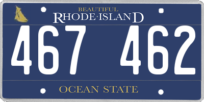 RI license plate 467462