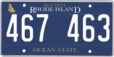 RI license plate 467463